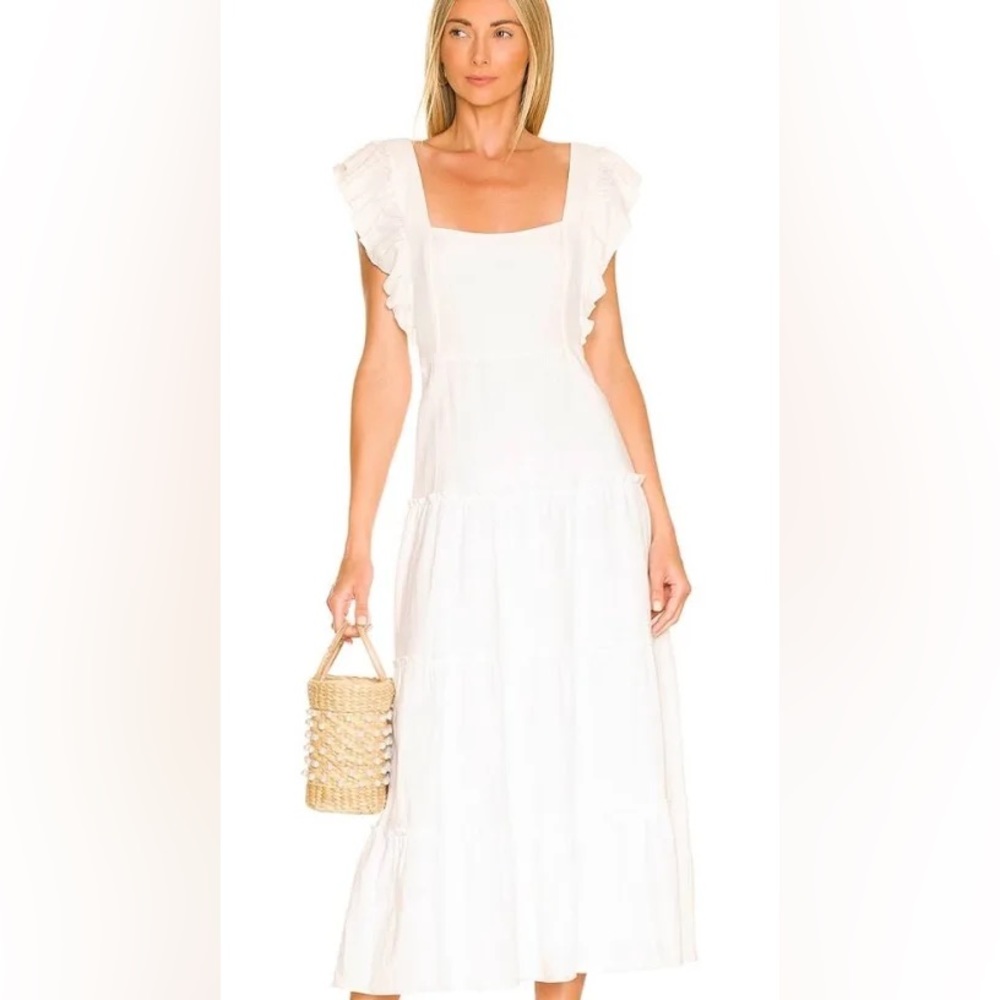 Show me your Mumu Lovely Midi Dress ~ White Linen XS